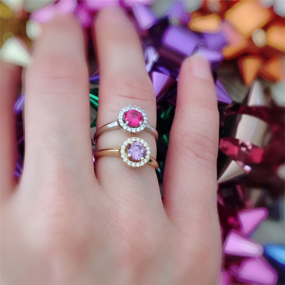 Solid Gold Cluster Ring