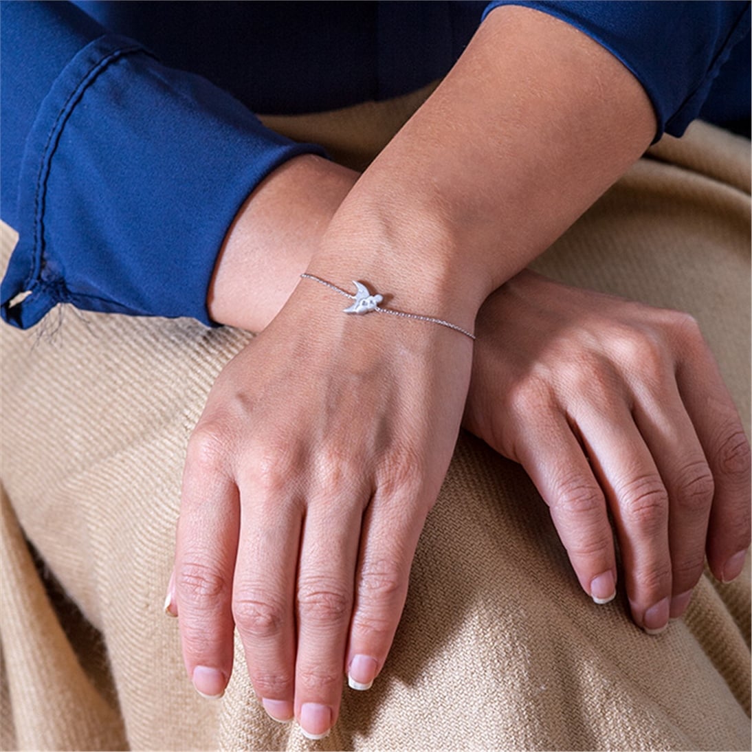 Solid Gold Moon Bracelet