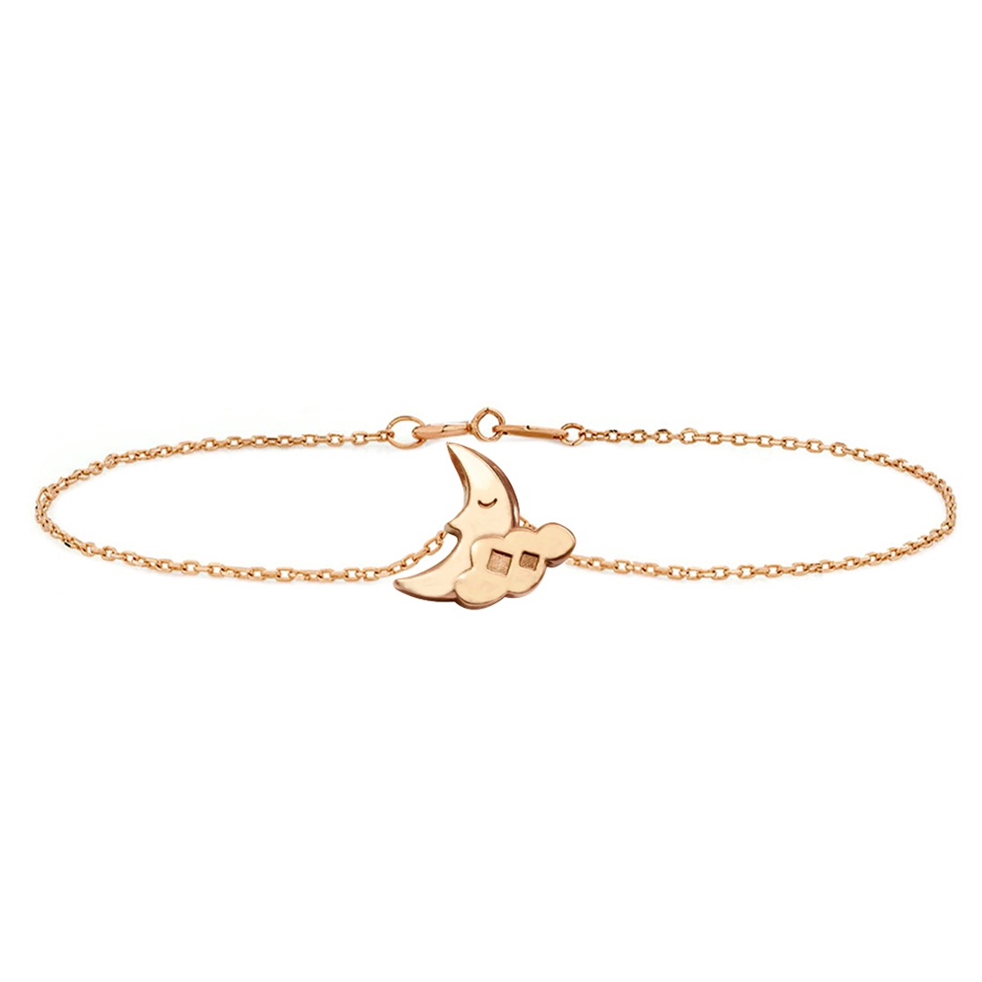 Solid Gold Moon Bracelet