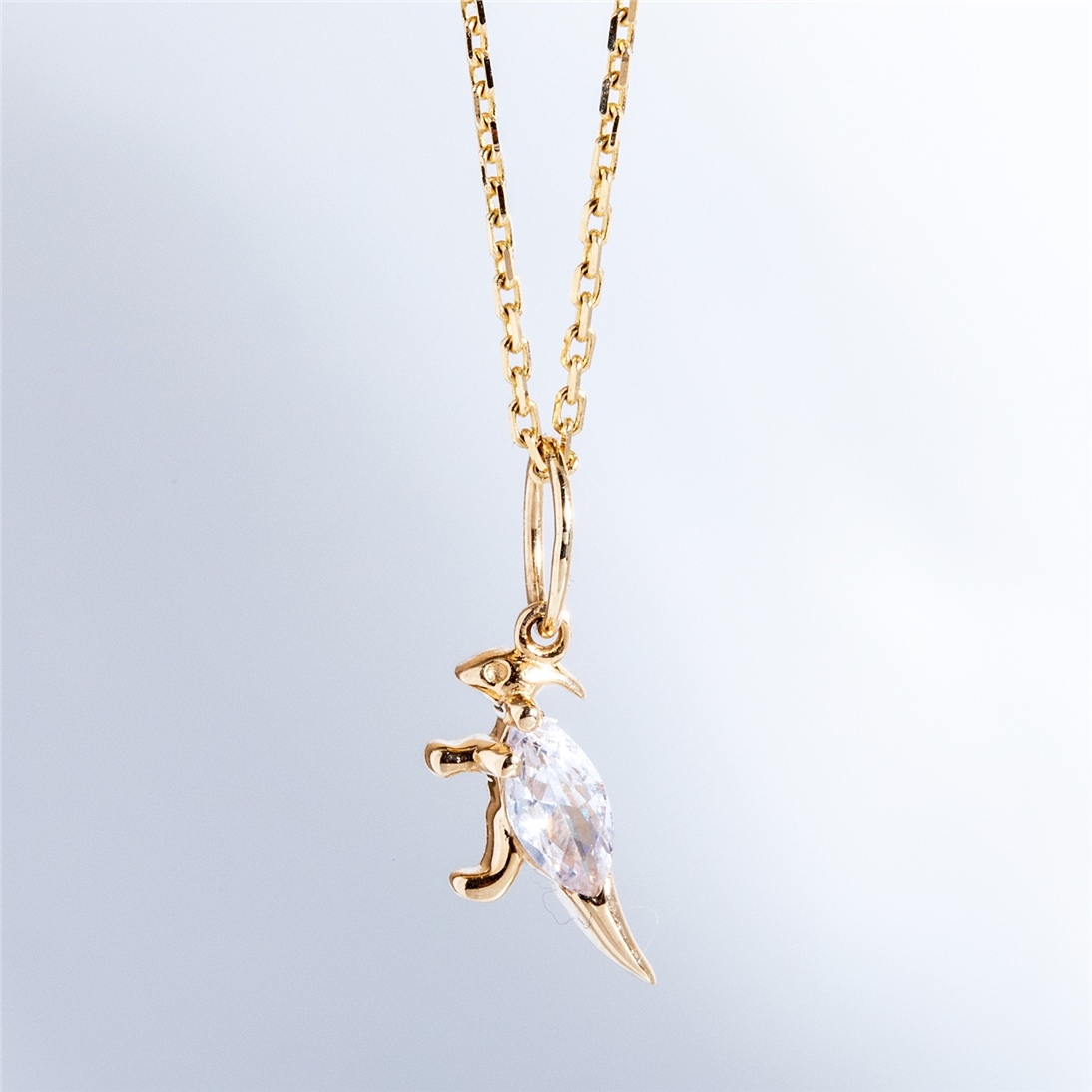 Solid Gold Stegosaurus Dinosaur Necklace