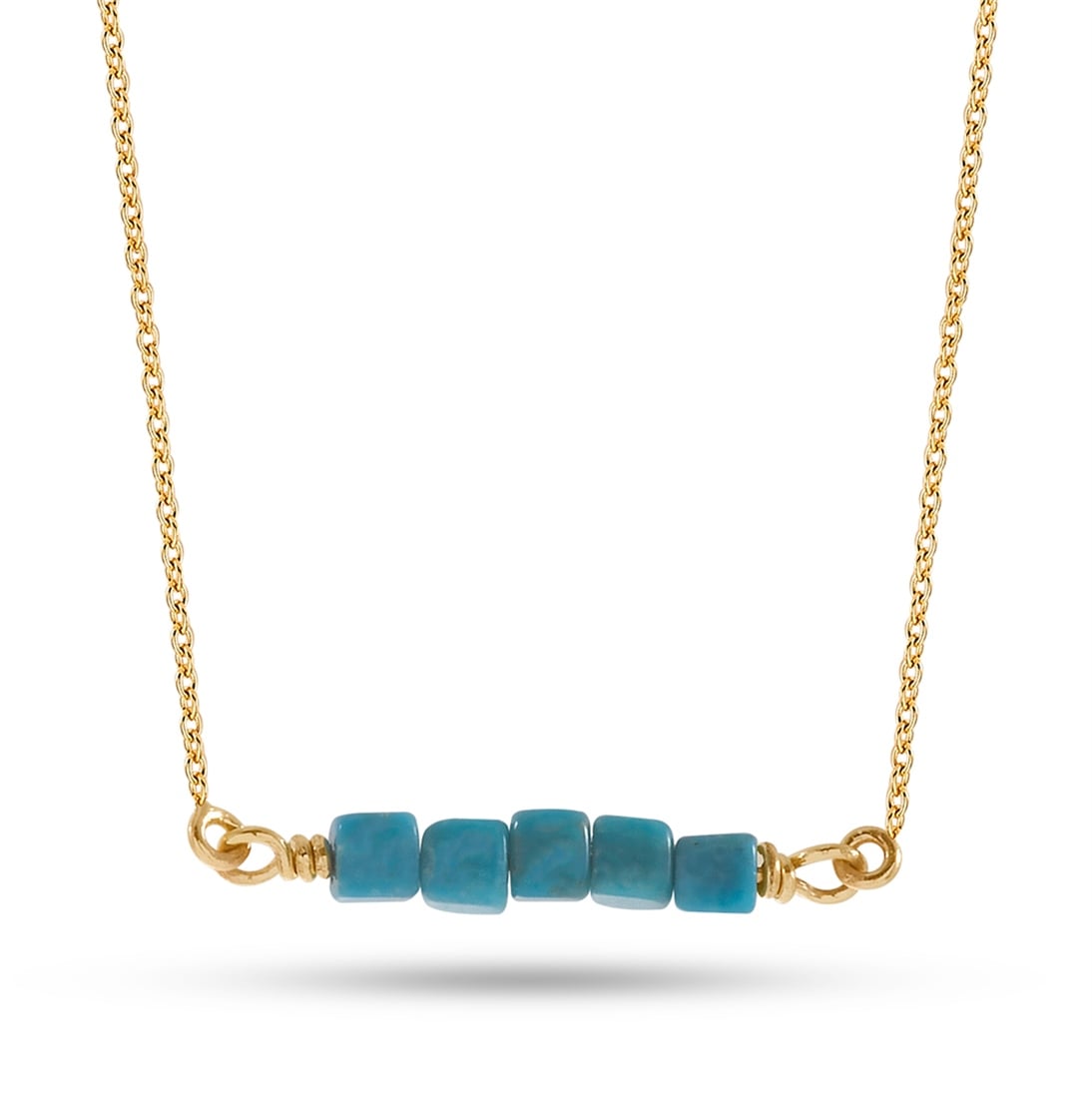 Solid Gold Turquouise Necklace