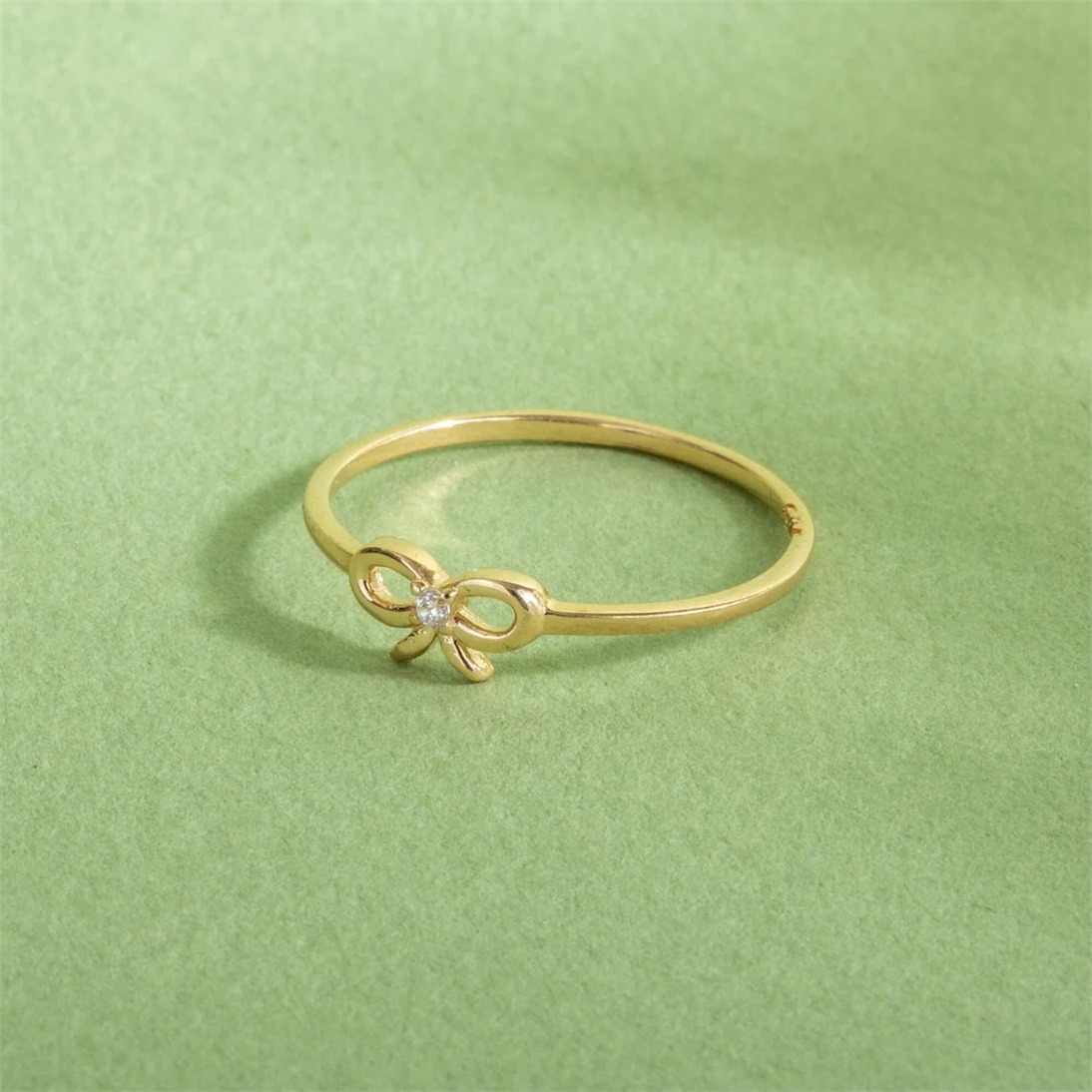 Solid Gold Ribbon Bow Ring