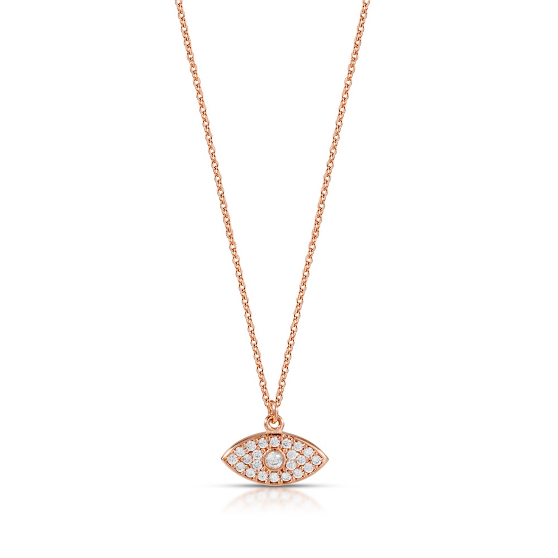 Solid Gold Fancy Evil Eye Necklace