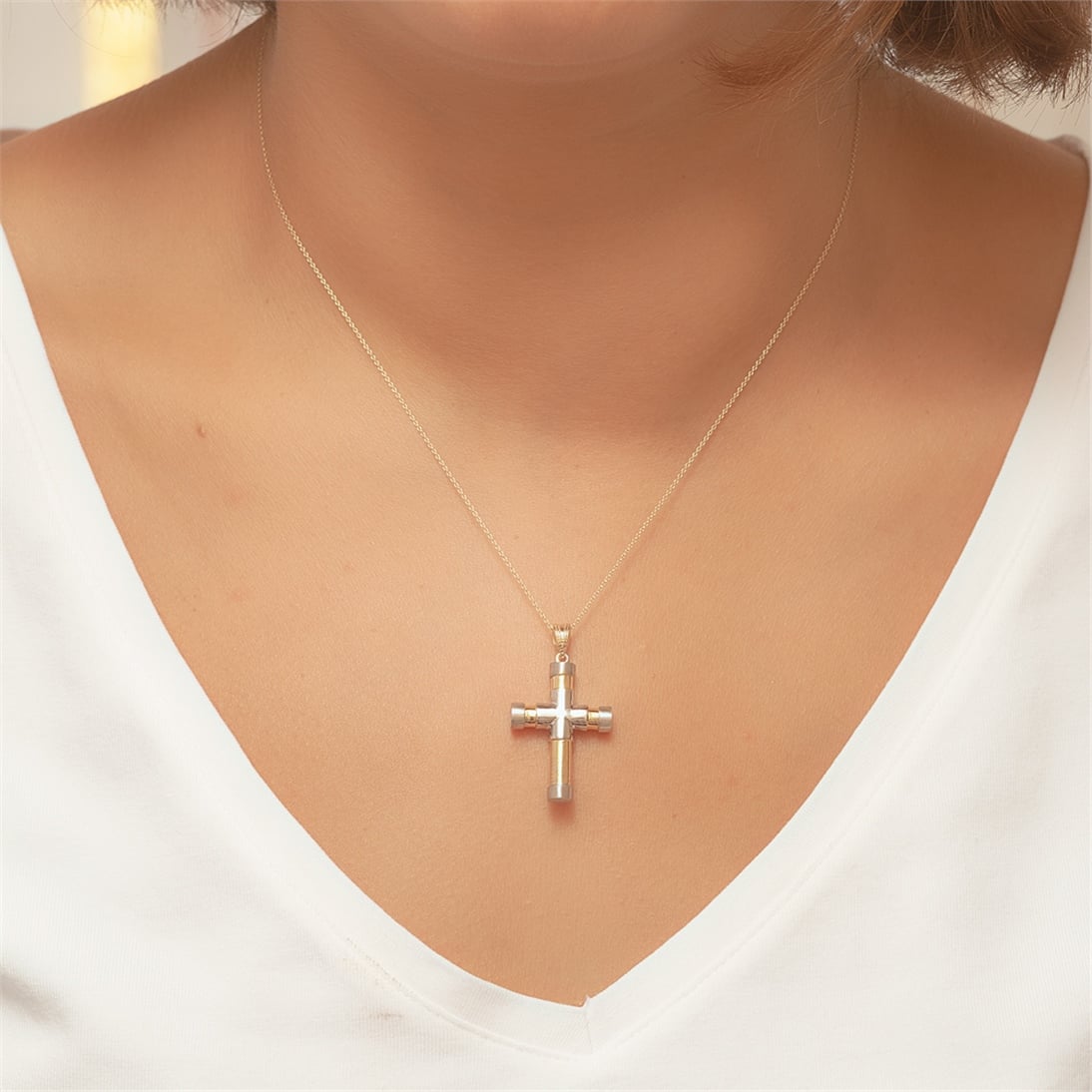 Solid Gold Cross Necklace