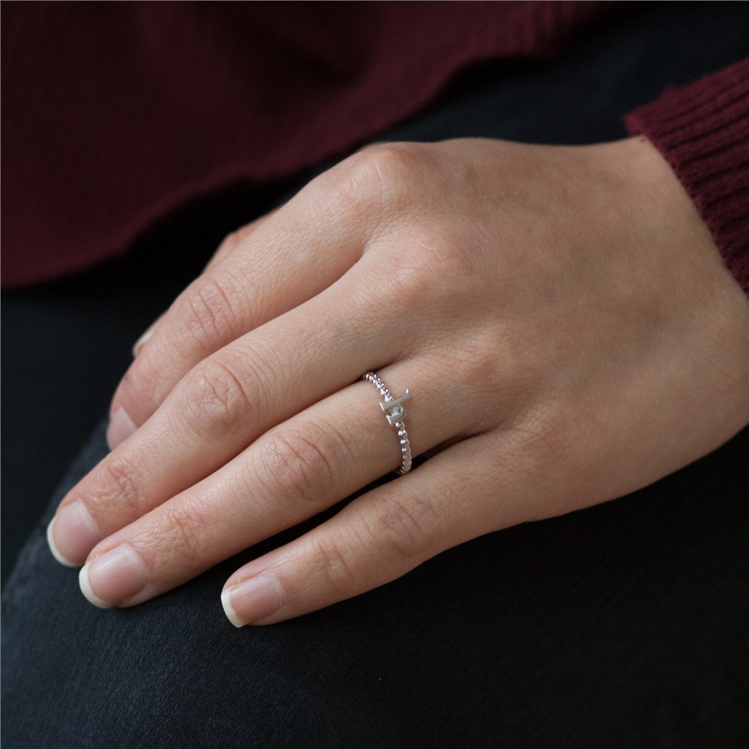 Solid Gold Letter Ring