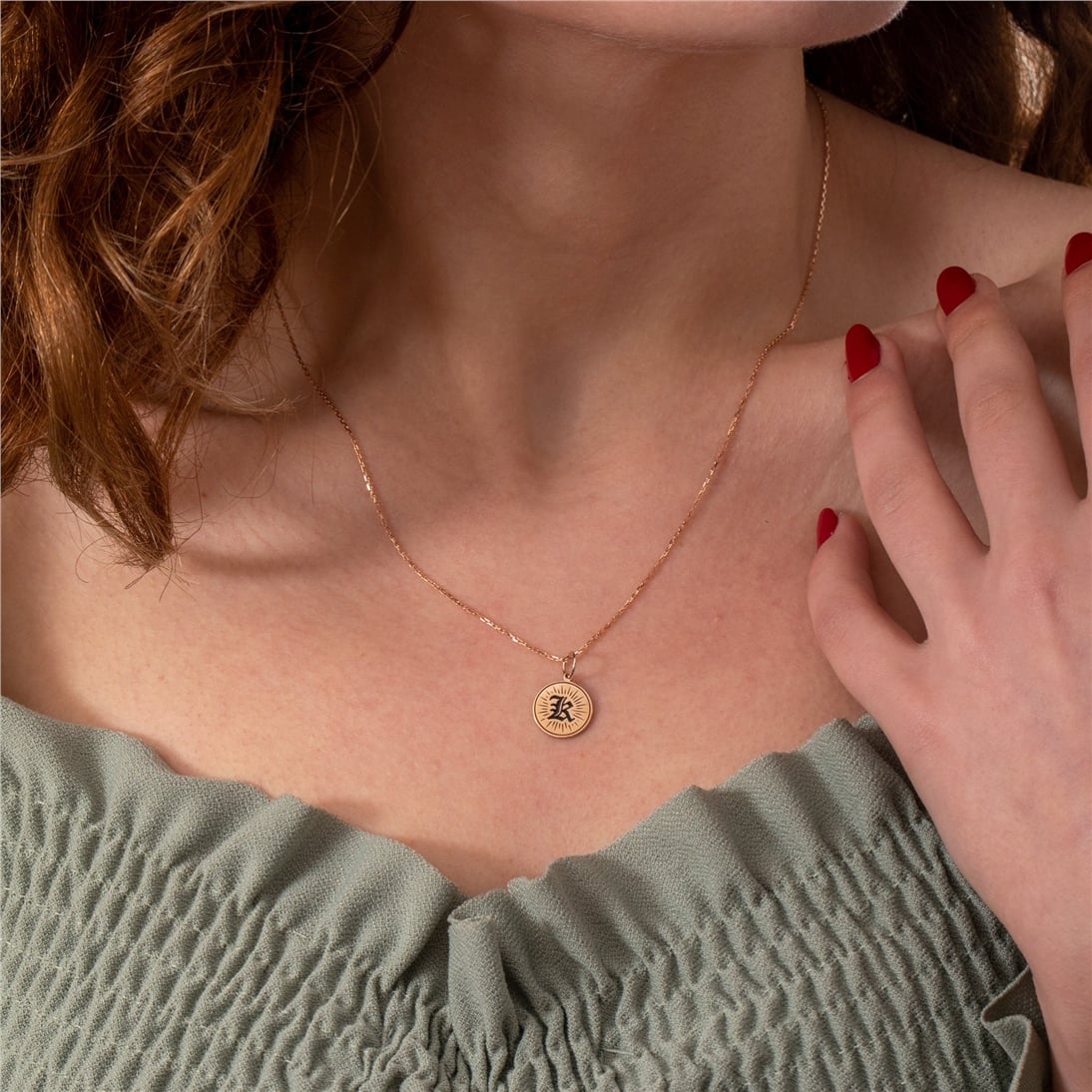 Solid Gold Hawaiian Disc Pendant