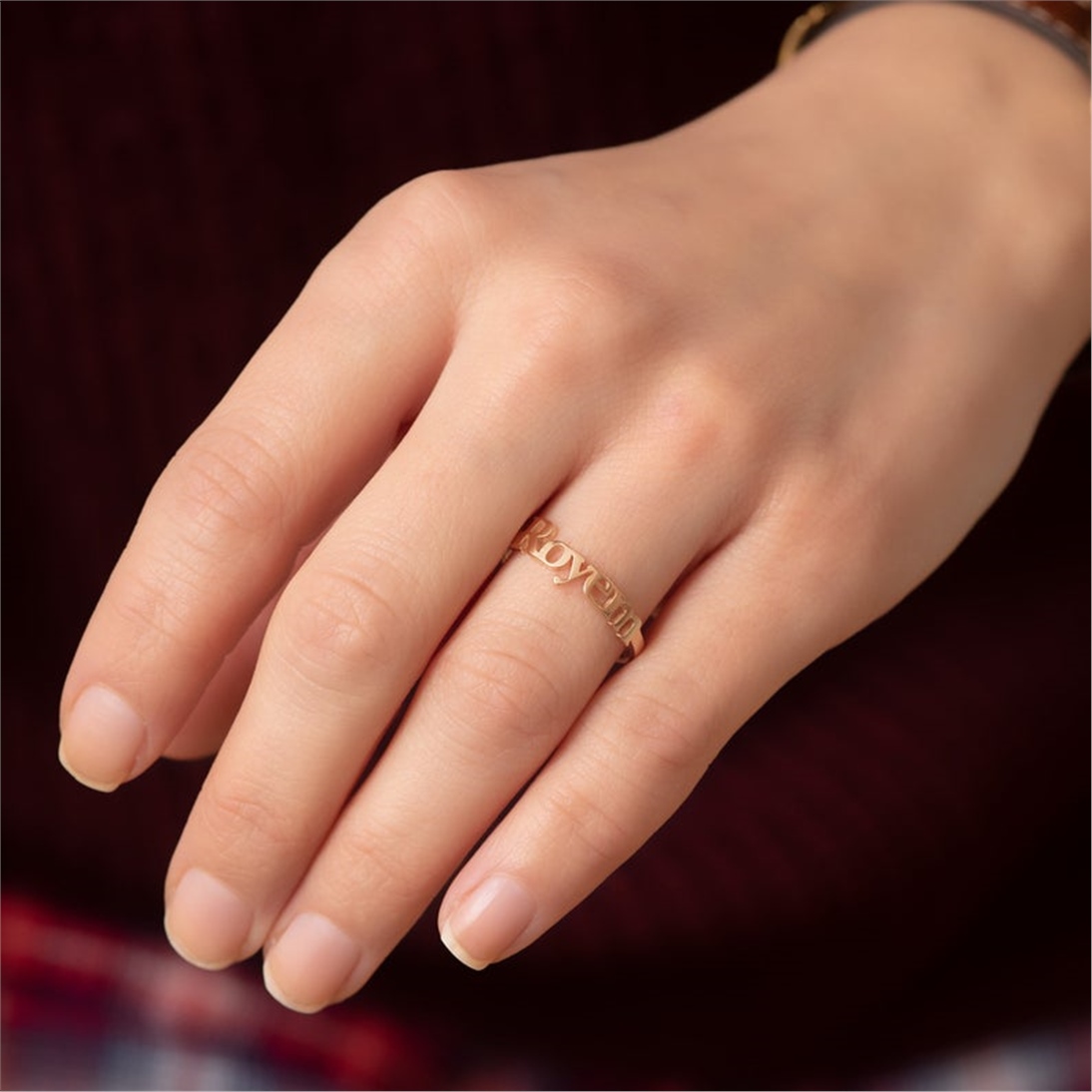 Solid Gold Name Ring