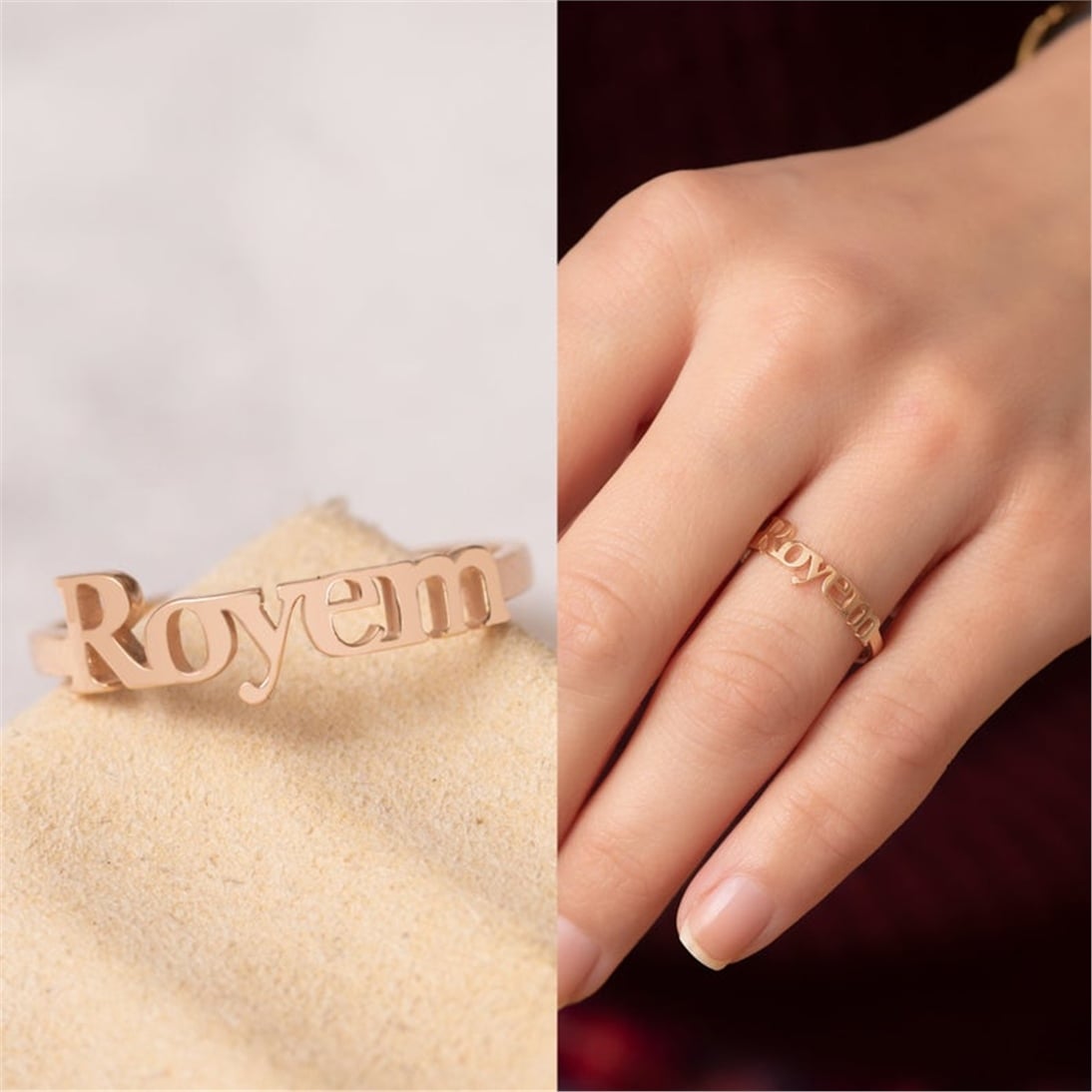 Solid Gold Name Ring