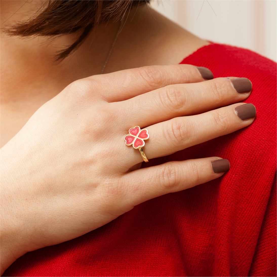 Altın Mineli Yonca Yüzük