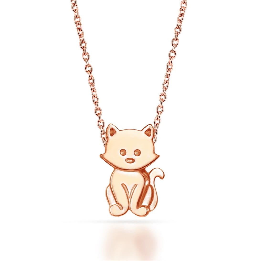 Solid Gold Cat Necklace