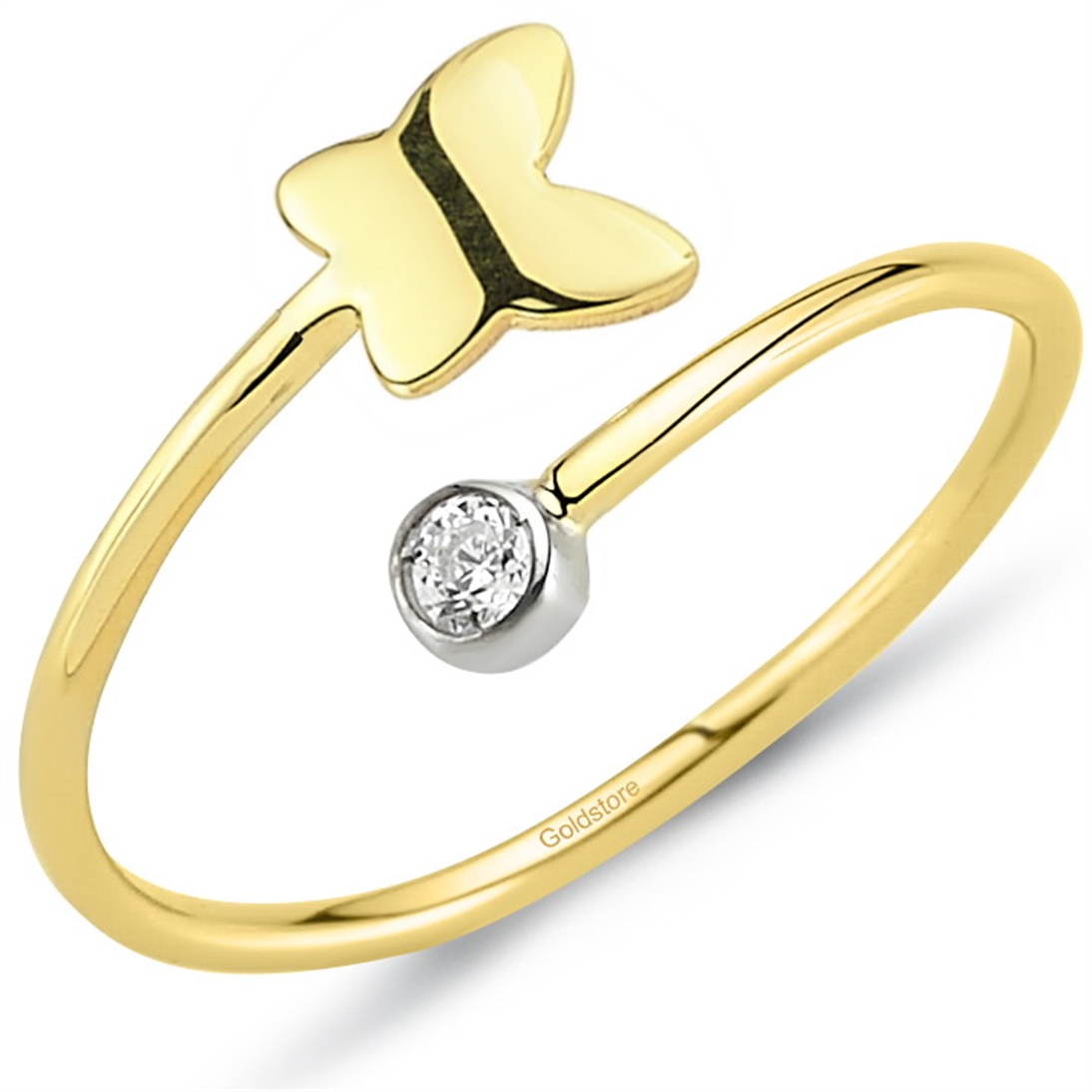 Solid Gold Butterfly Ring