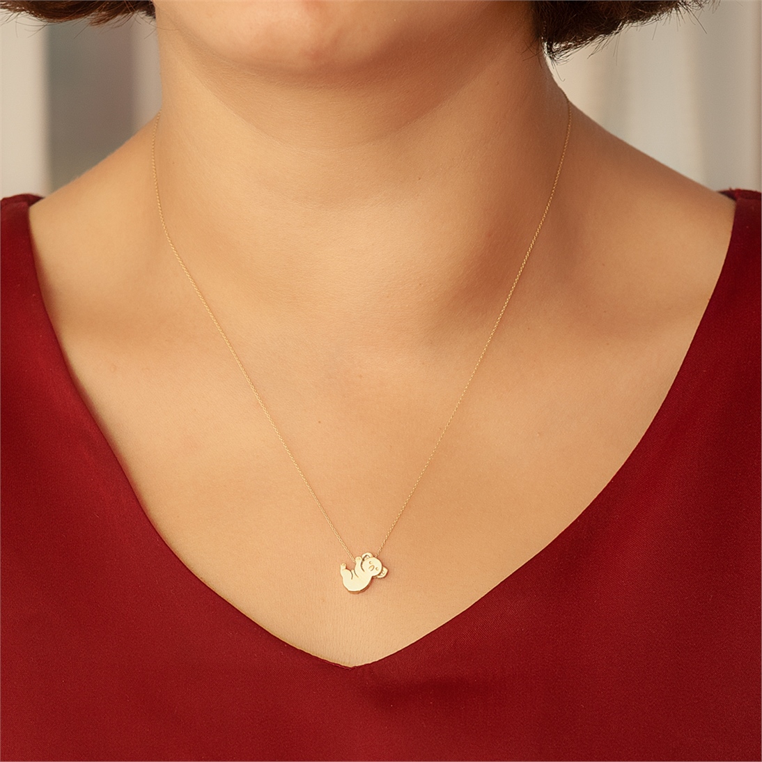 Solid Gold Koala Necklace