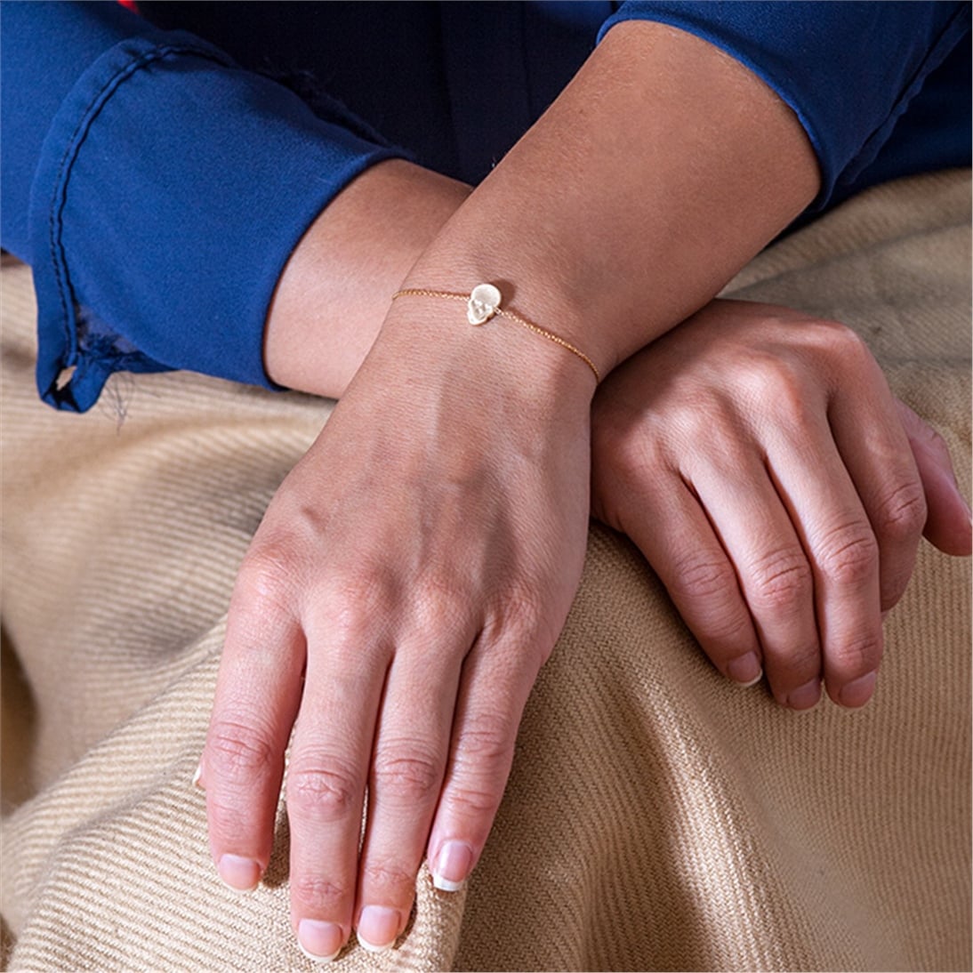 Solid Gold Skull Bracelet