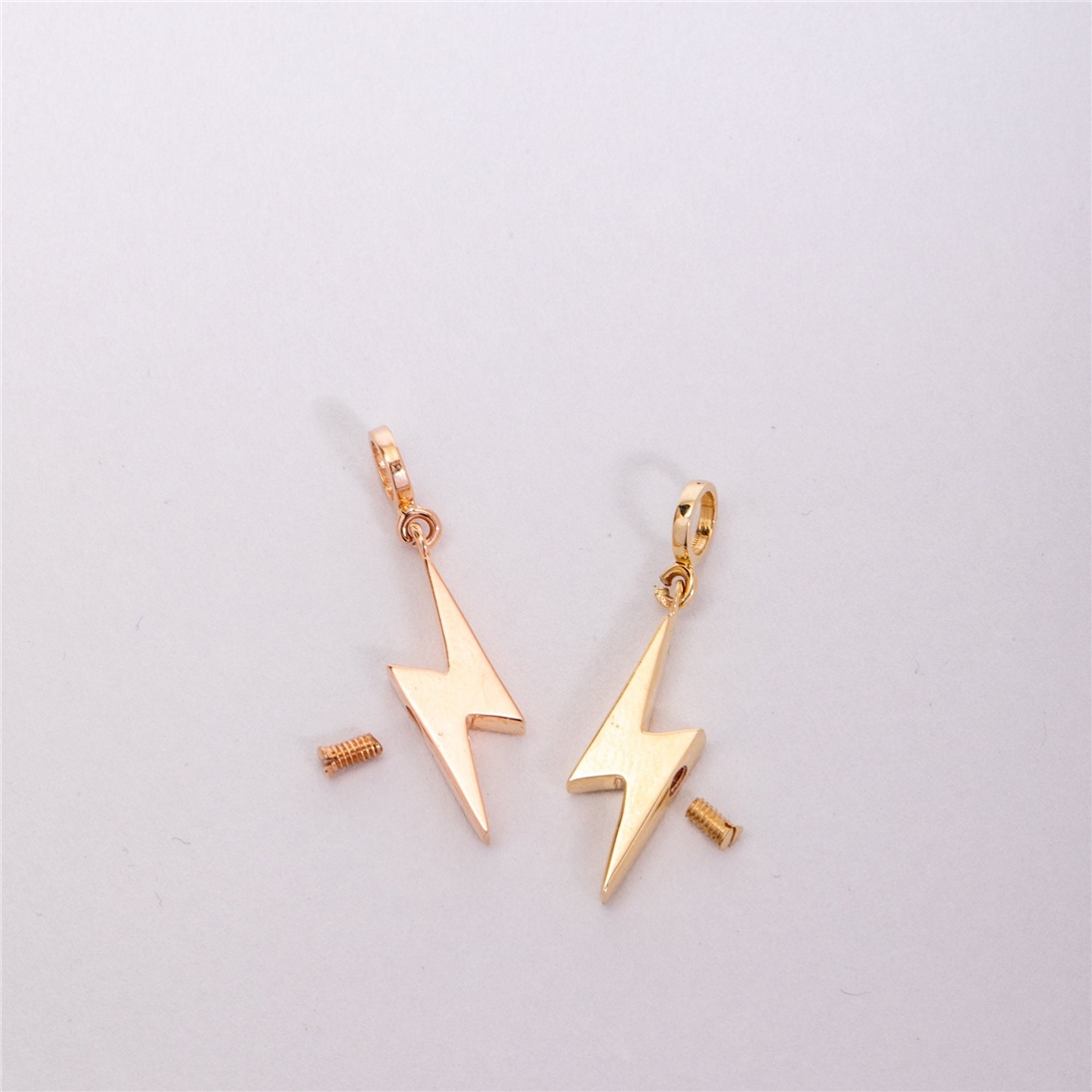 Solid Gold Lightning Bolt Urn Pendant