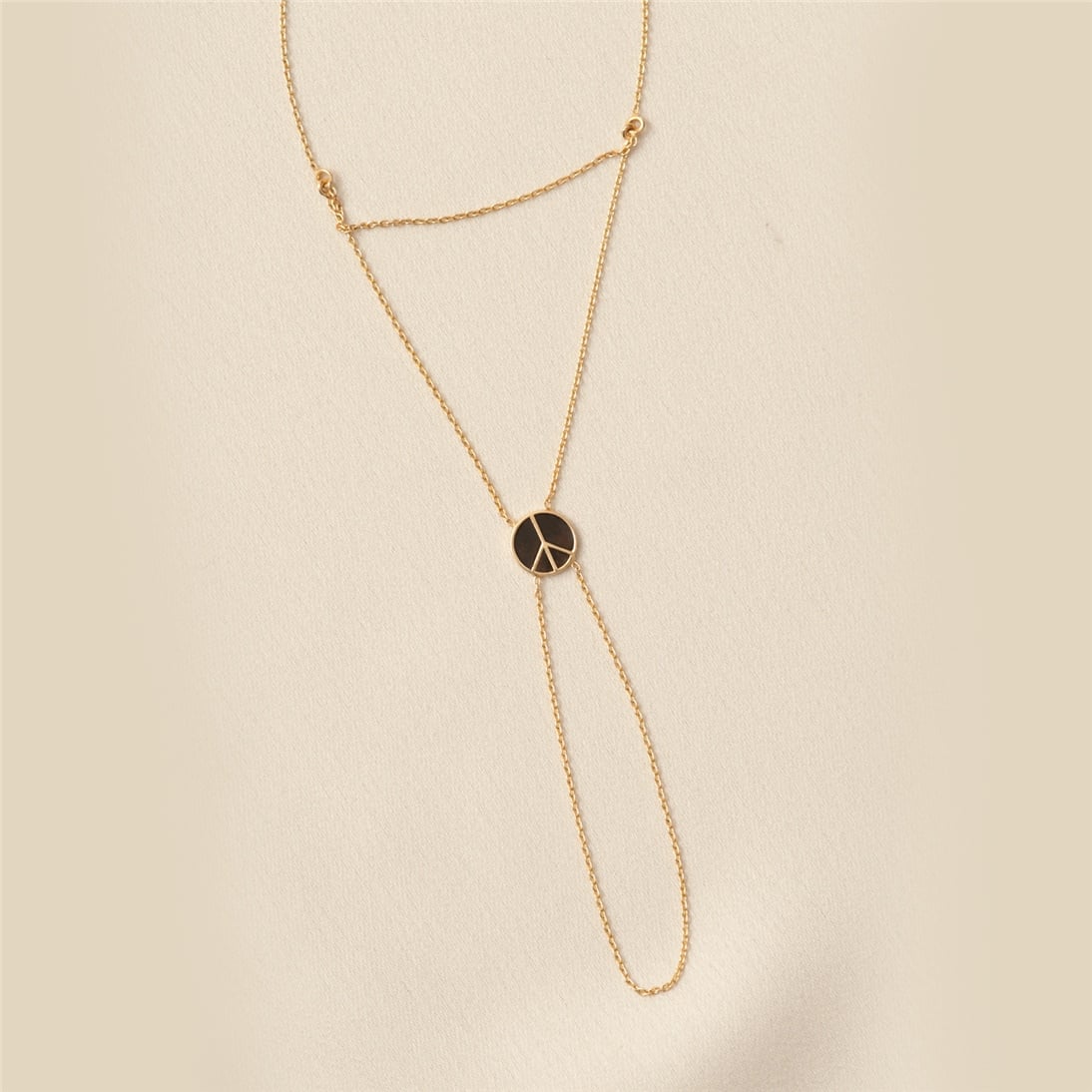 Solid Gold Enamel Peace Bracelet