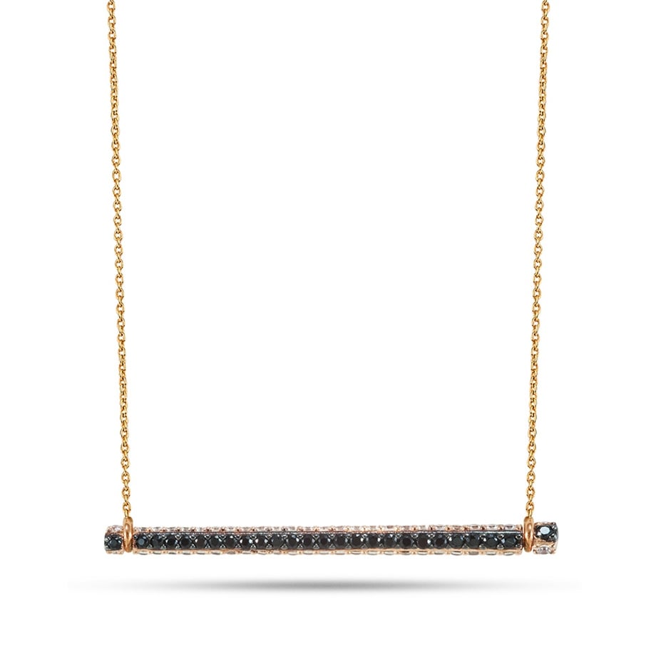 Solid Gold 3D Bar Necklace