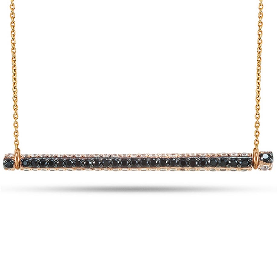 Solid Gold 3D Bar Necklace