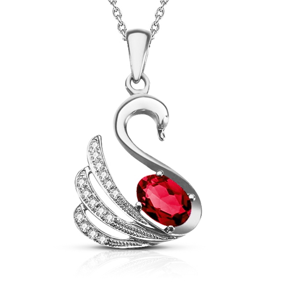 Solid Gold Fancy Swan Necklace