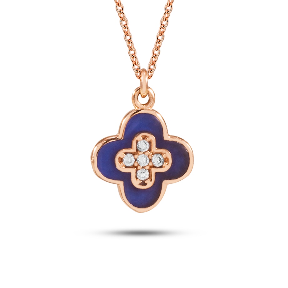 Solid Gold Enamel Flower, Daisy Necklace