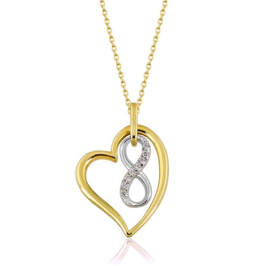 Solid Gold Fancy Heart, Infinity Necklace