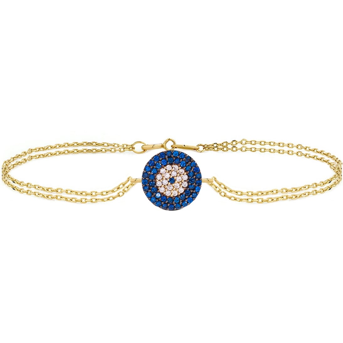 Solid Gold Fancy Evil Eye Bracelet