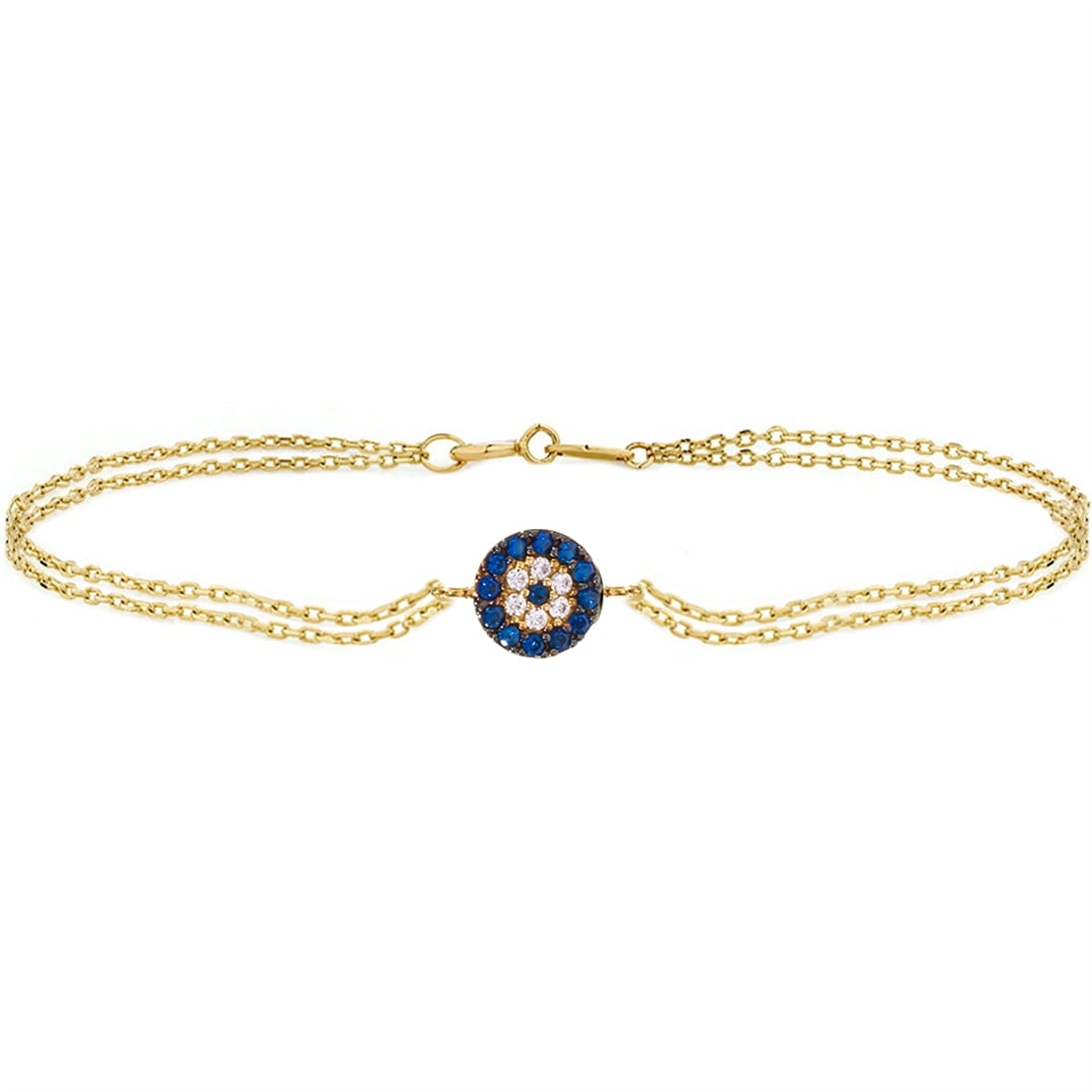 Solid Gold Fancy Evil Eye Bracelet