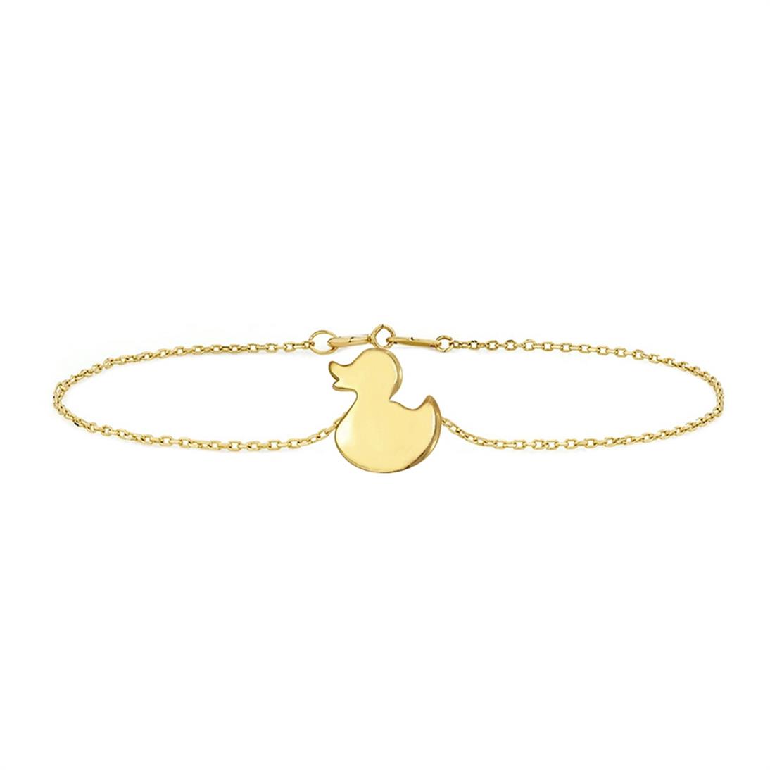Solid Gold Duck Bracelet