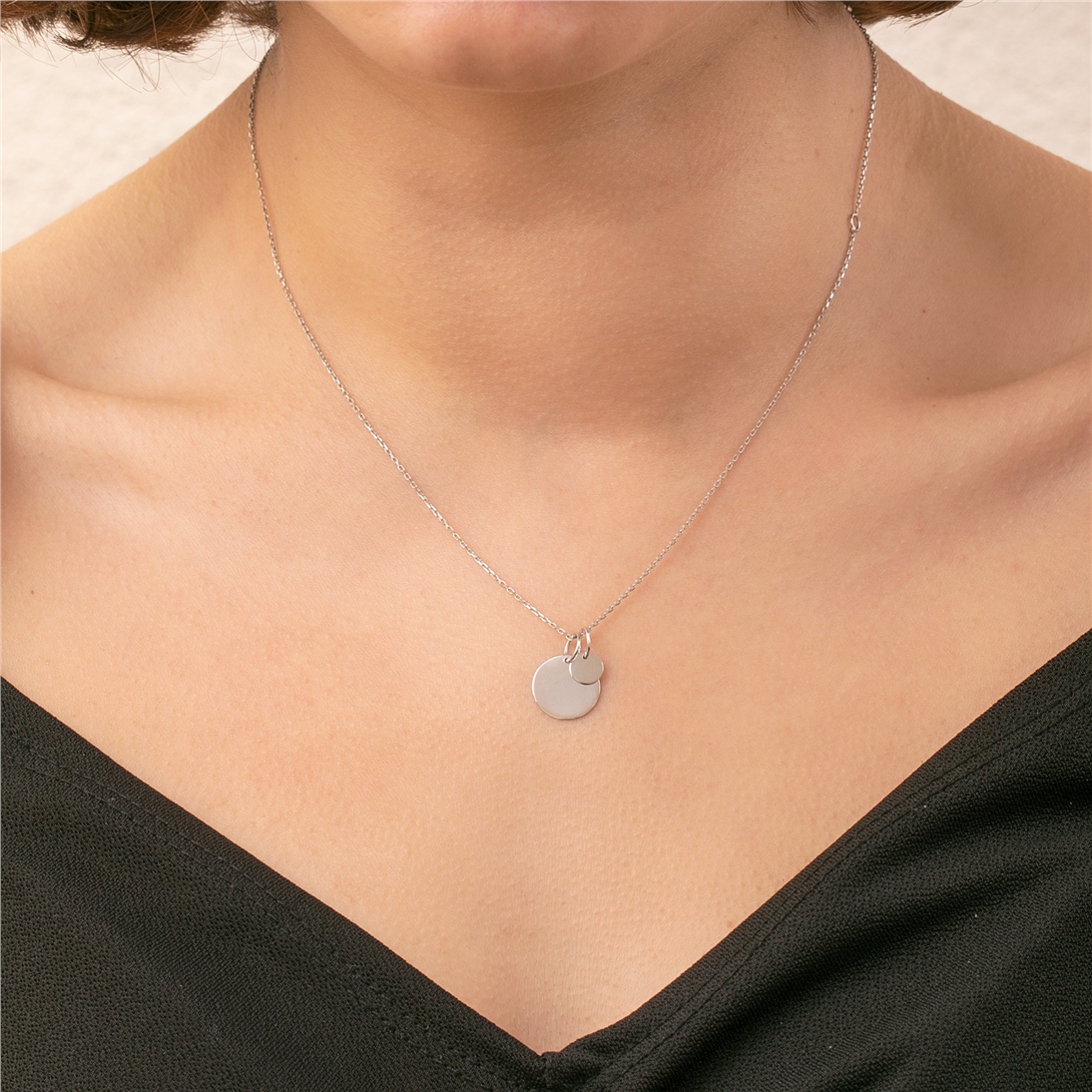 Solid Gold Personalized Disc Necklace