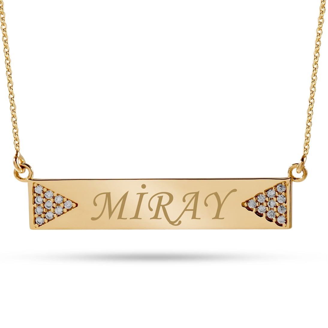 Solid Gold Name Plate Necklace