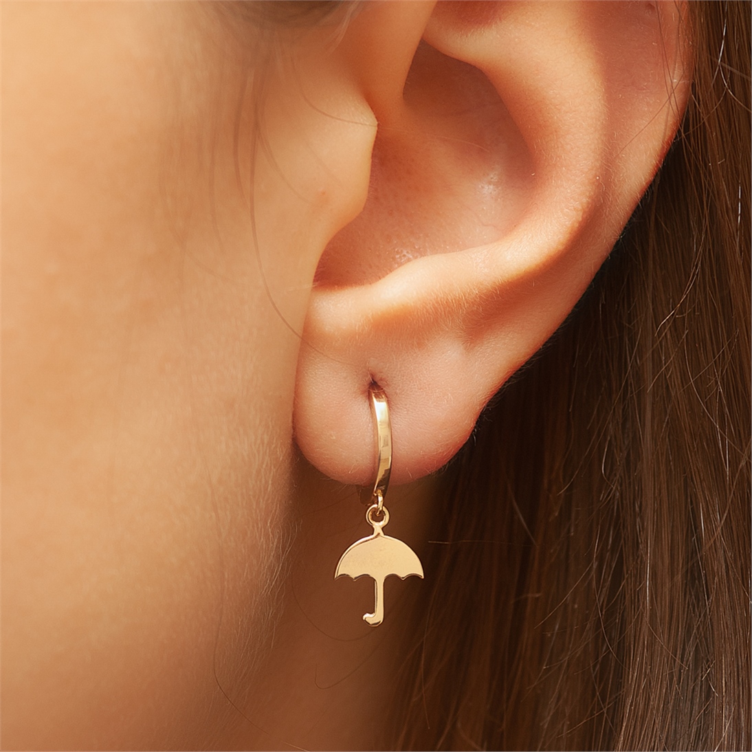 Altın Şemsiye Küpe