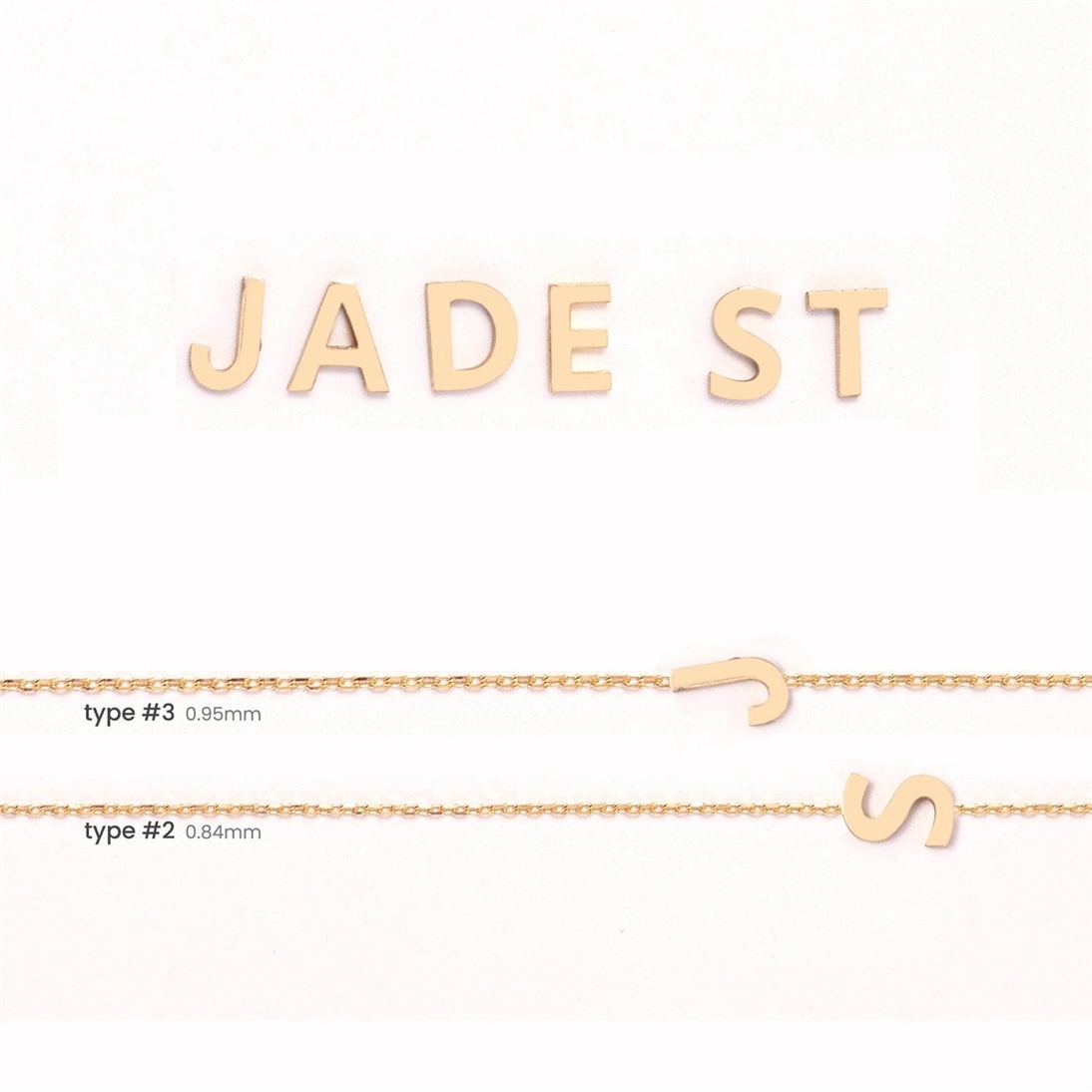 Solid Gold Custom Font Intial Necklace 