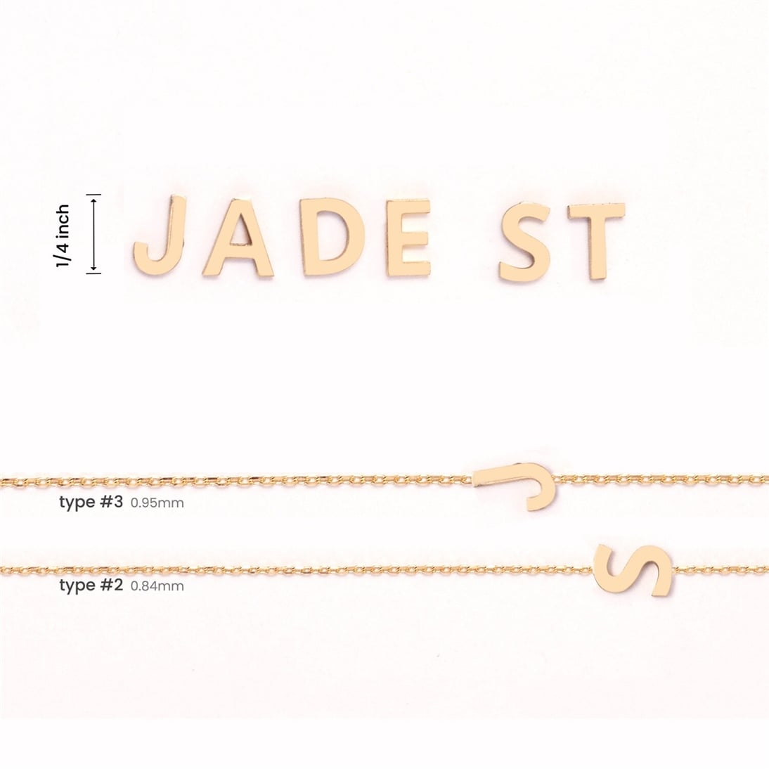 Solid Gold Sideways Initial Necklace
