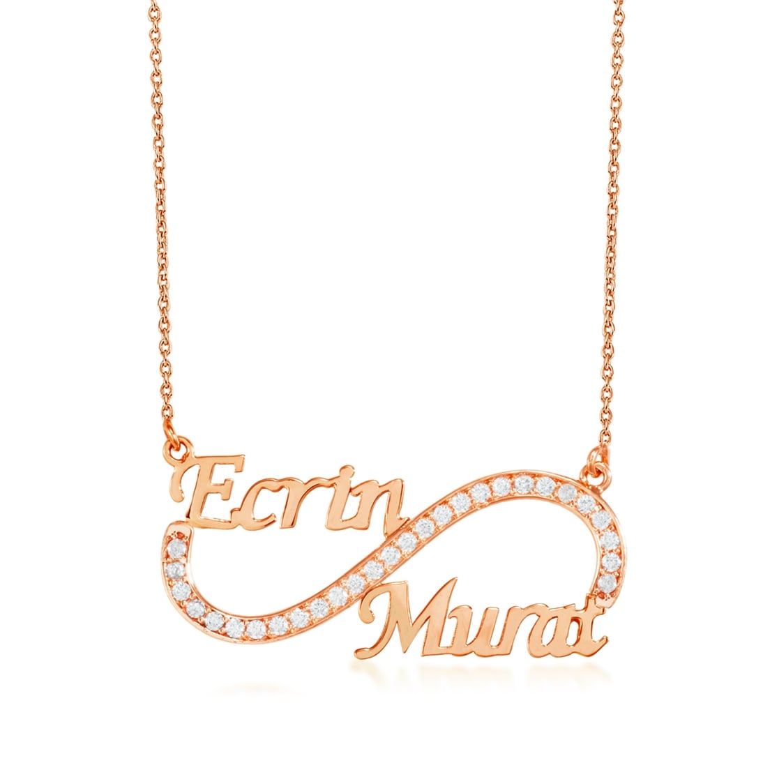 Solid Gold Name Infinity Necklace