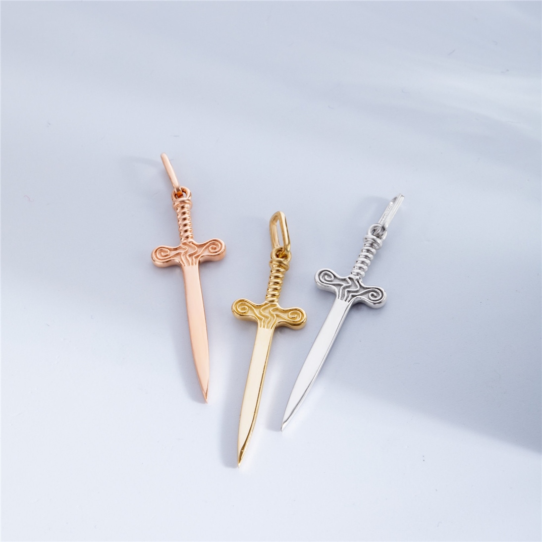Solid Gold Sword Pendant