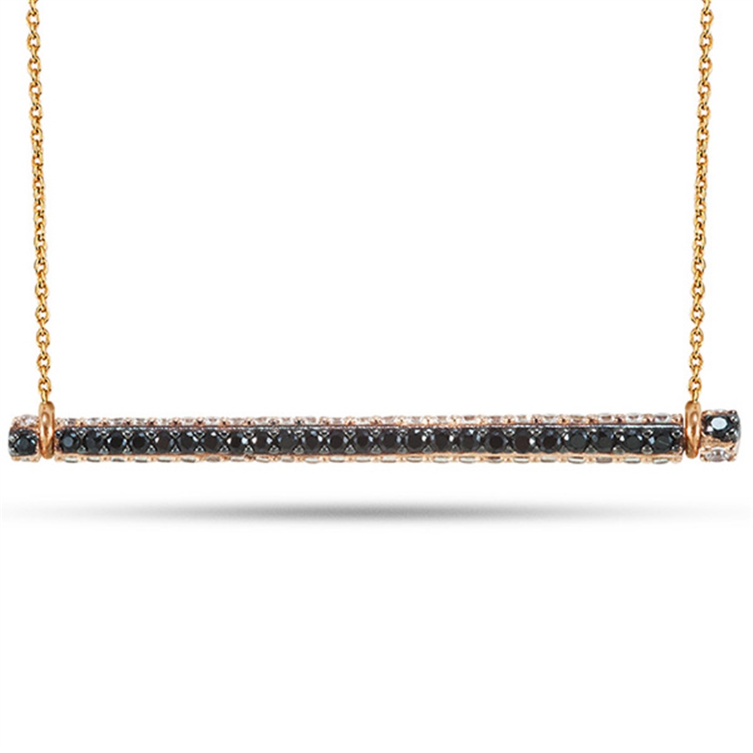 Solid Gold 3D Bar Necklace