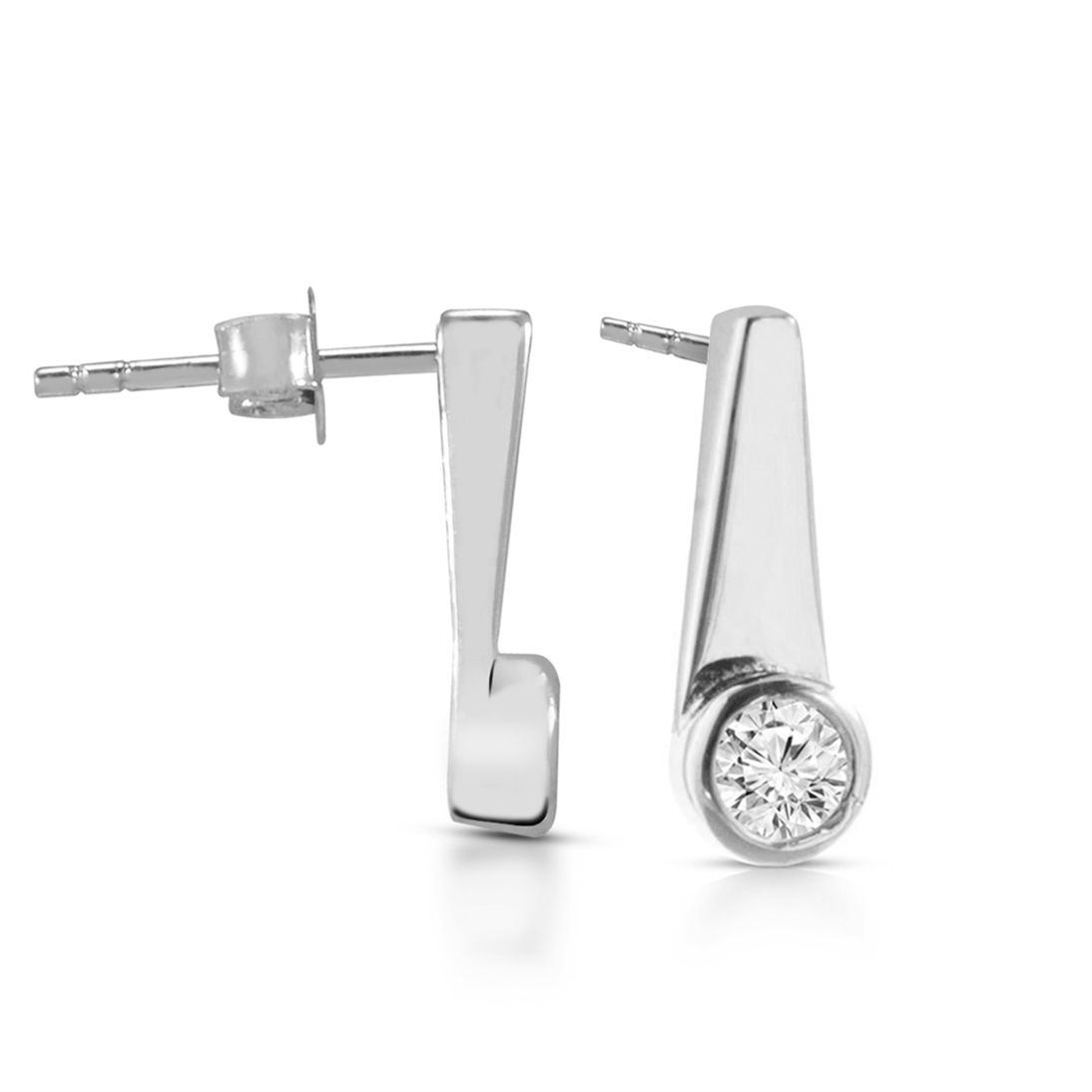 Goldstore-Tek Taş Küpe