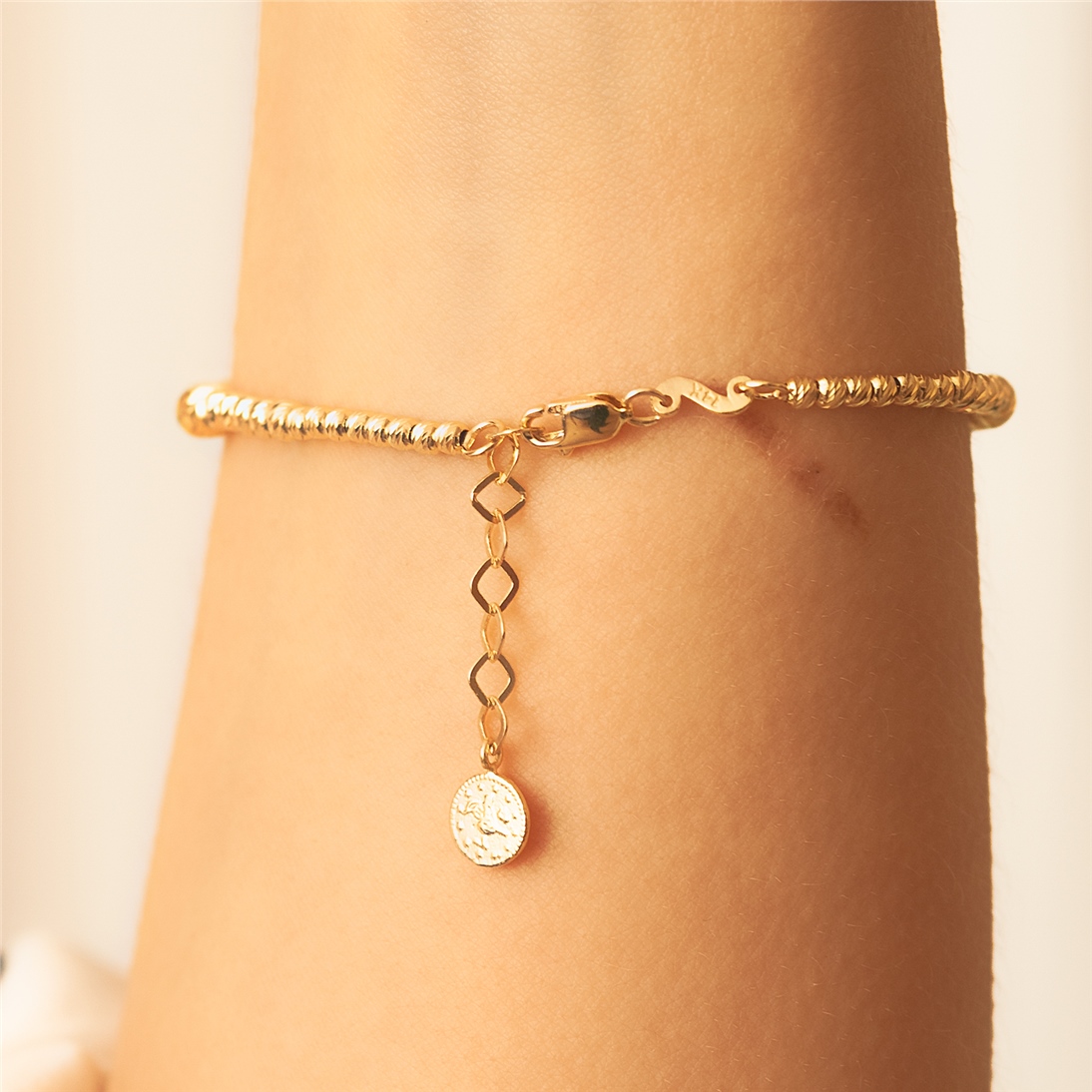 Solid Gold Ball Bracelet
