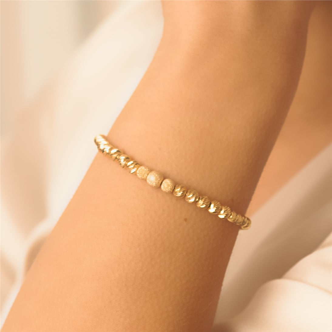 Solid Gold Ball Bracelet