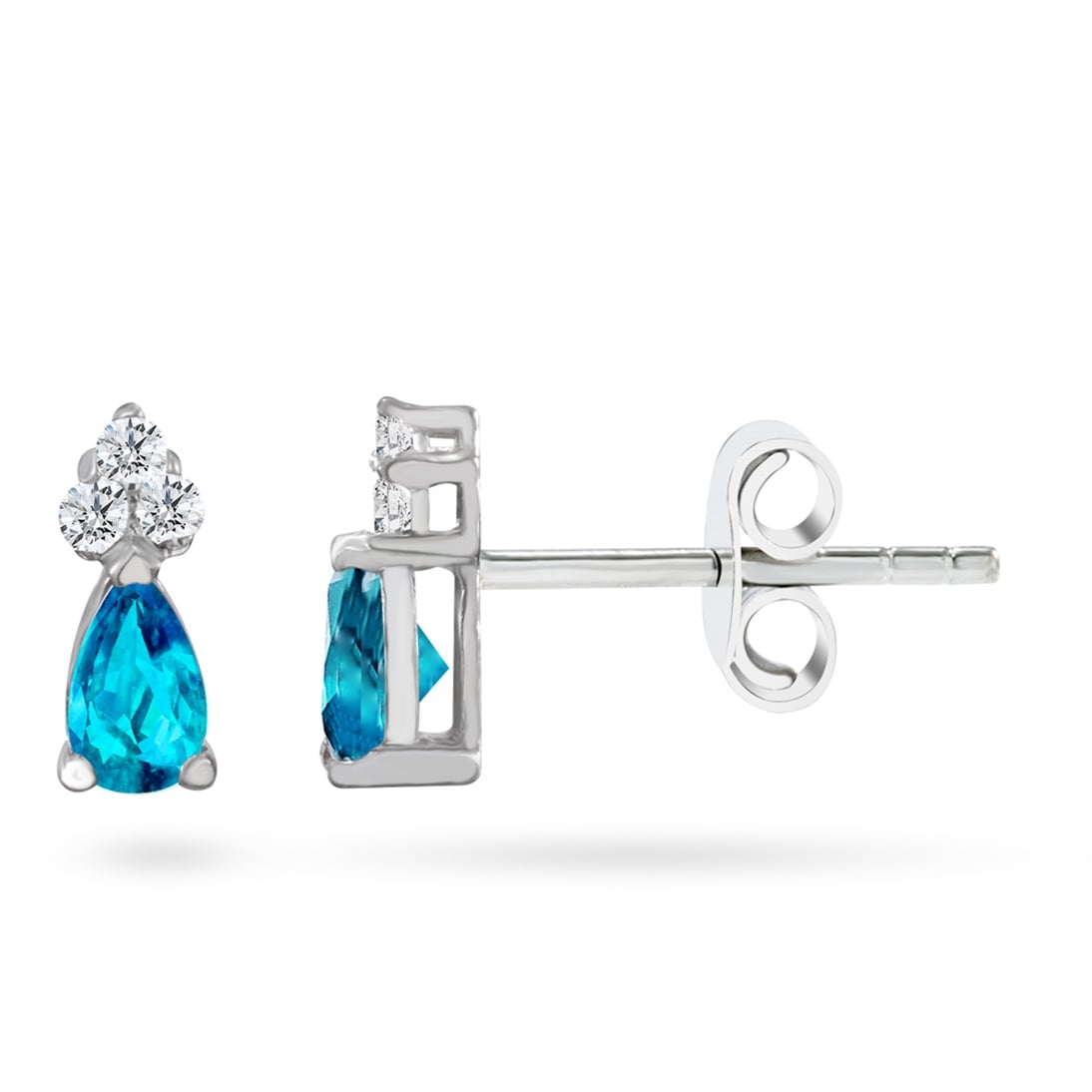 Goldstore-Topaz Taşlı 0.08 ct. Pırlanta Küpe