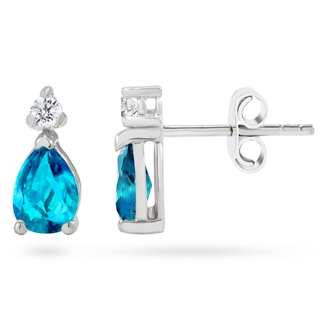 Goldstore-Topaz Taşlı 0.12 ct. Pırlanta Küpe