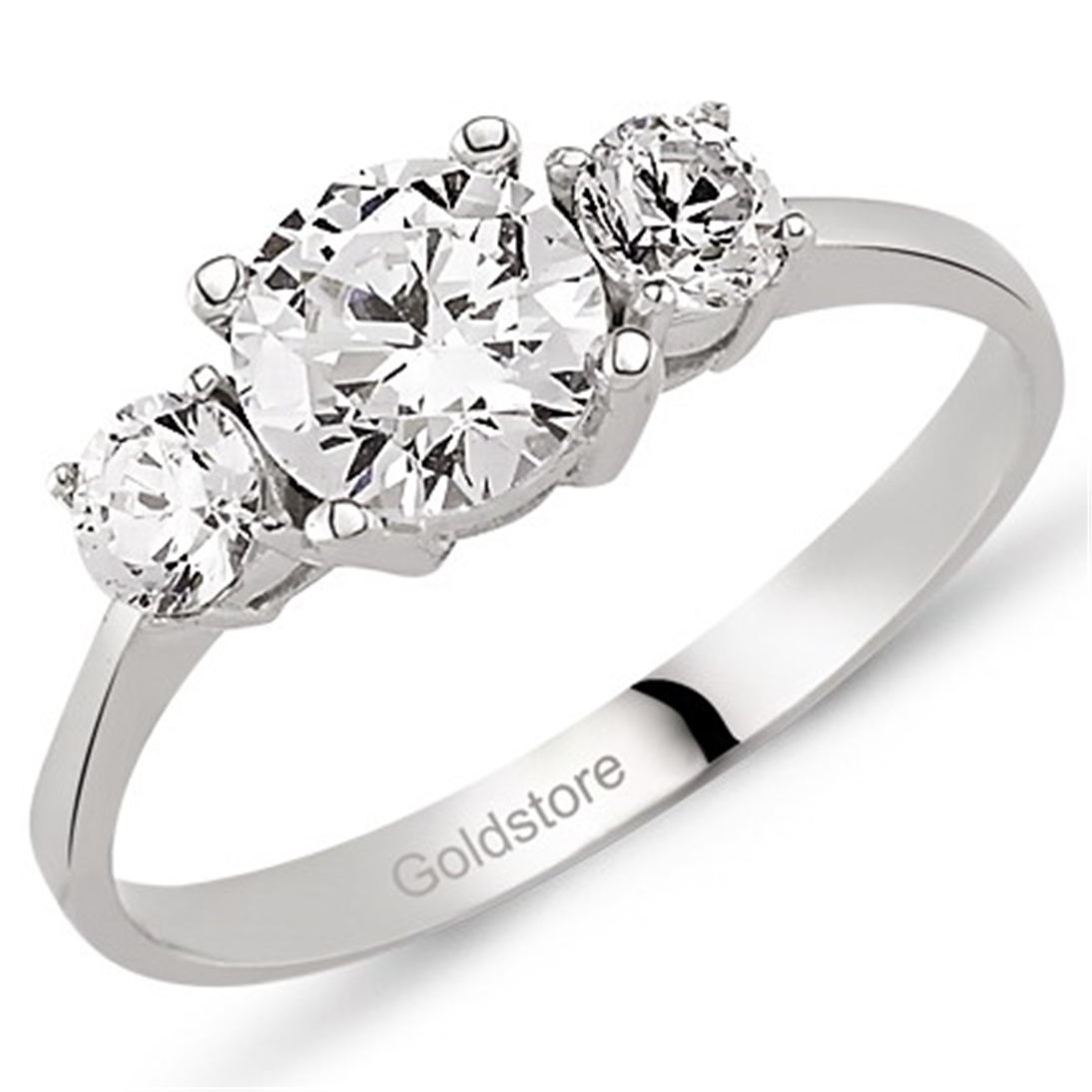Solid Gold Three Stone Ring