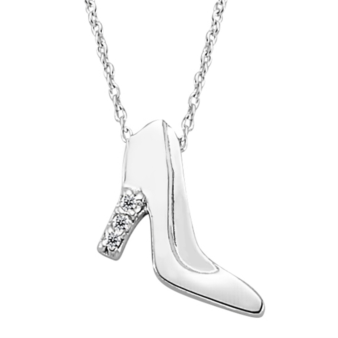 Solid Gold 0.02 ct. Diamond Fancy Necklace