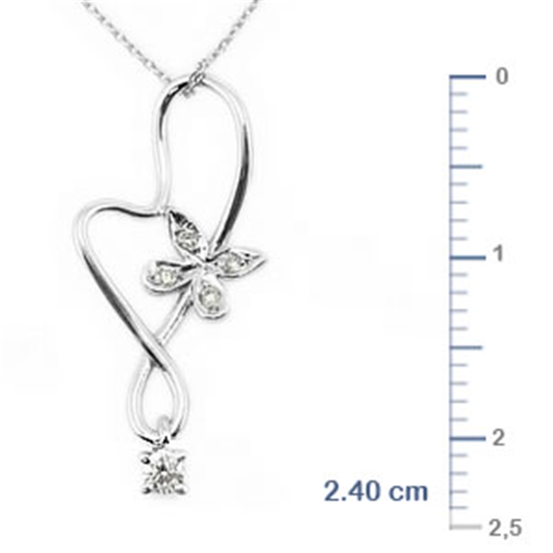 Solid Gold 0.08 ct. Diamond Butterfly Necklace