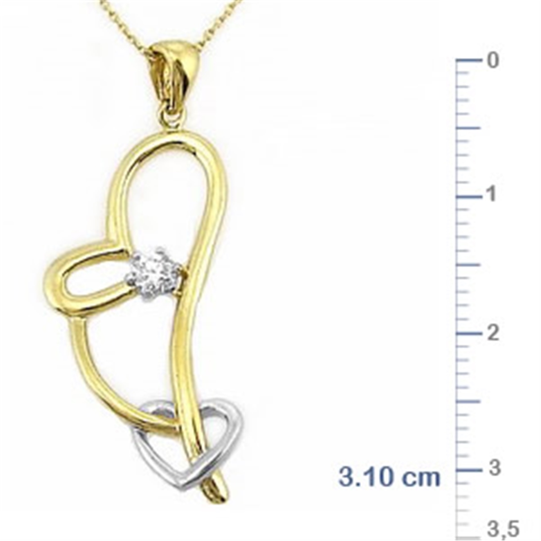 Solid Gold 0.09 ct. Diamond Heart Necklace
