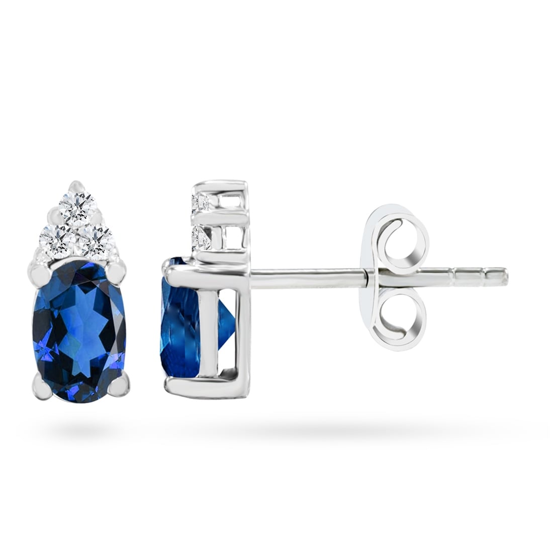 Goldstore-URL 0.1 ct. Pırlanta Safir Klasik Küpe