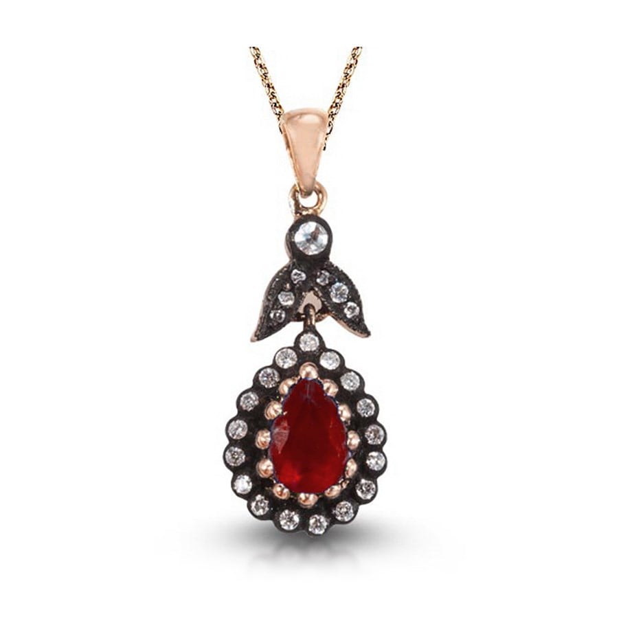 Goldstore-URL 0.17 ct. Pırlanta Yakut Fantezi Kolye