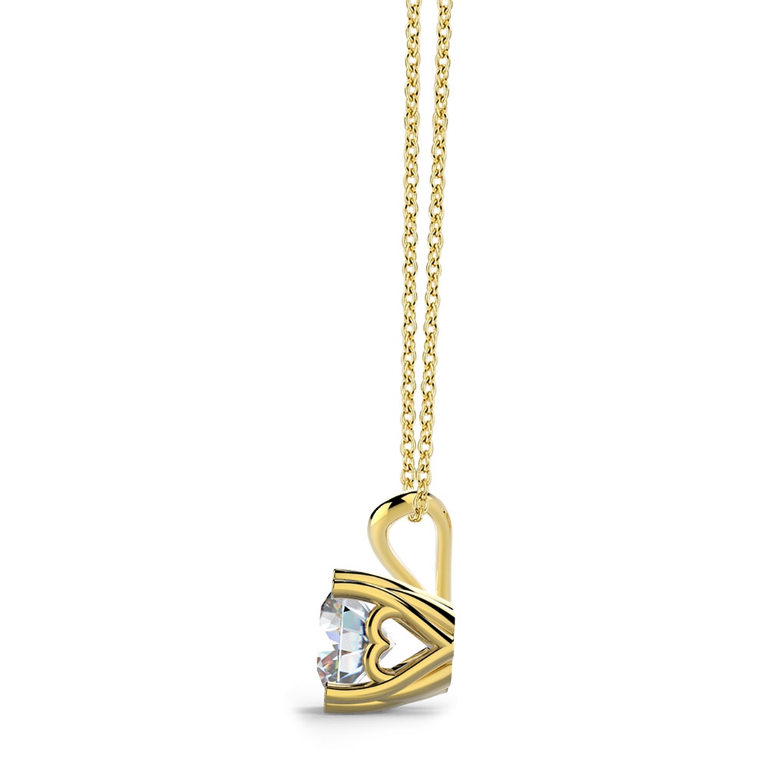 Solid Gold 0.5 ct. Diamond Solitaire Necklace