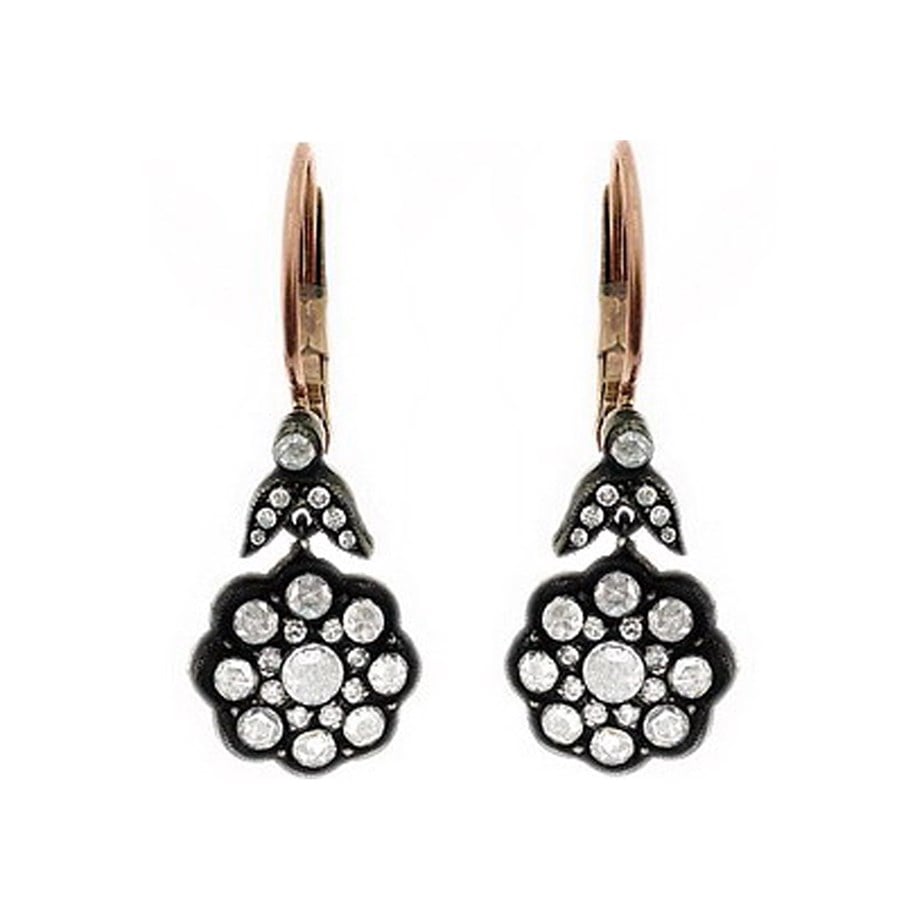 0.85 Karat Pırlanta Elmas Gül Küpe