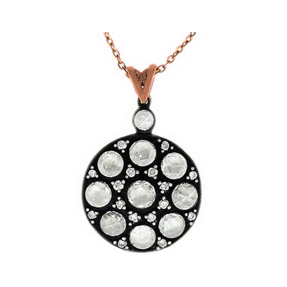Solid Gold 1.08 ct. Rose Gold Diamond Necklace