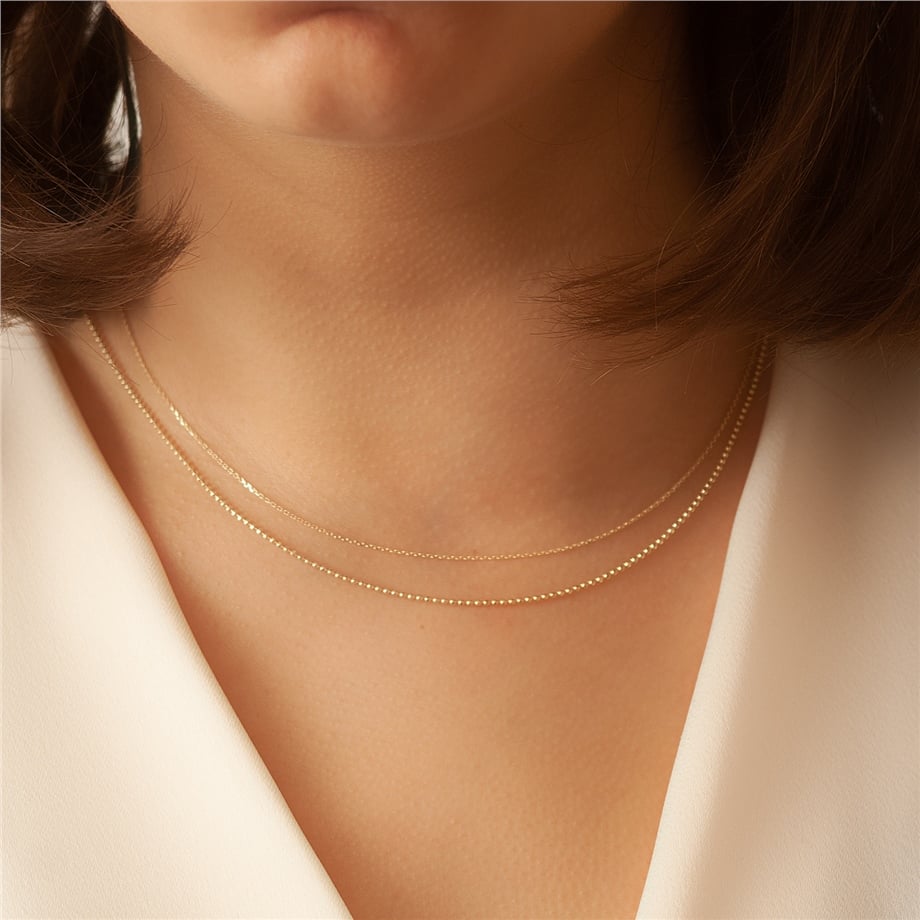 Altın İkili Düet Zincir Kolye